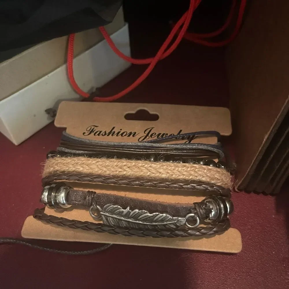 MEN’S LEATHER Feathered Wing Bracelets!